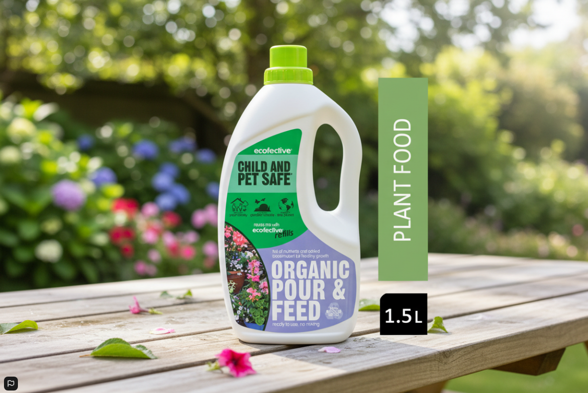 Ecofective Organic Gardening Pour & Feed Fertilizer 1.5 Litre