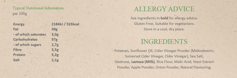 Pipers Gluten-Free Cider Vinegar & Sea Salt Crisps Multi-Pack | 24 x 40g.