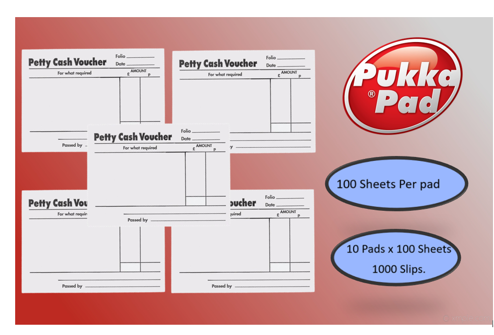 Pukka Pads Petty Cash Pad 100 Leaves 88x138mm White (Pack of 10) 103 1569 - NWT FM SOLUTIONS