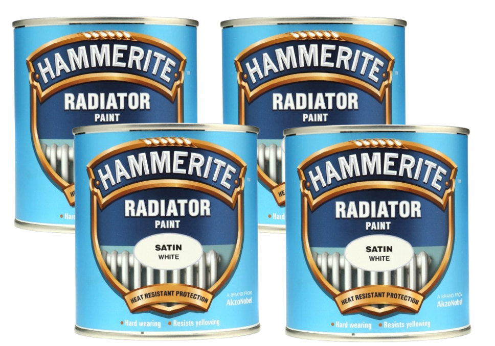 Hammerite Radiator Paint Satin White 500ml tin&nbsp;