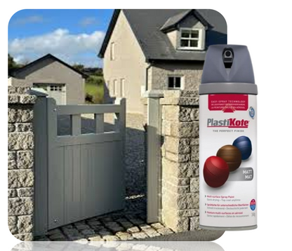 Plasti-Kote Premium Spray Paint | Multi Surface | Matt Grey | 400ml