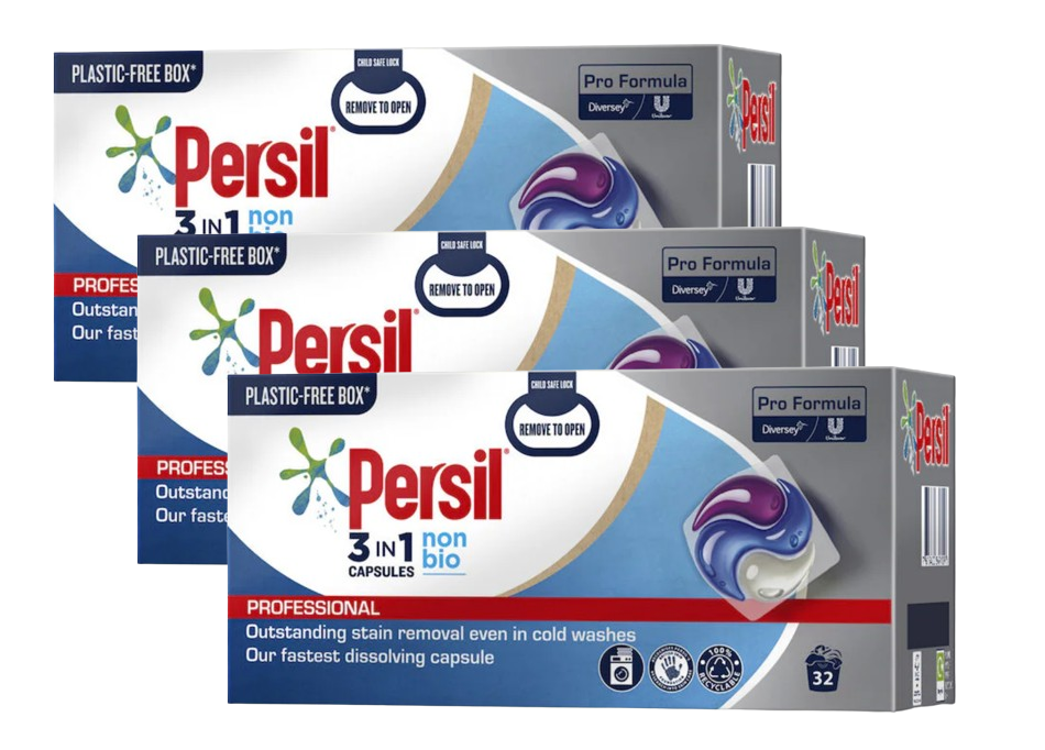 Persil Professional Formula 3in1 Non-Bio Fast Dissolve Capsules 32's