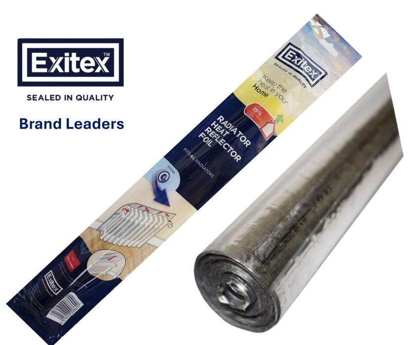 Radiator Heat Reflect Foil by Exitex 5m x 50cm with sticky pads Included