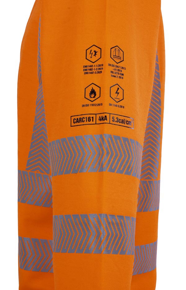 High Visibility Arc Flash Polo Shirt Orange  ALL SIZES