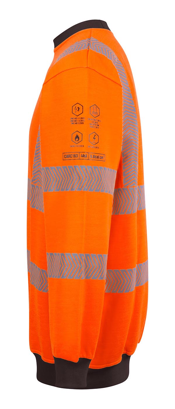 High Visibility Arc Flash Sweatshirt Orange ALL SIZES