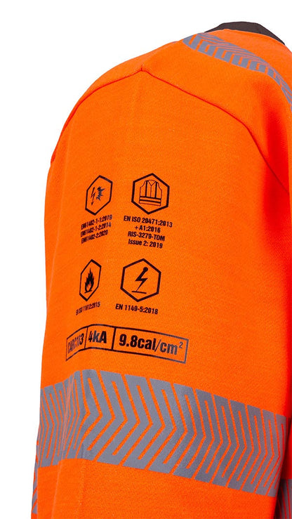 High Visibility Arc Flash Sweatshirt Orange ALL SIZES
