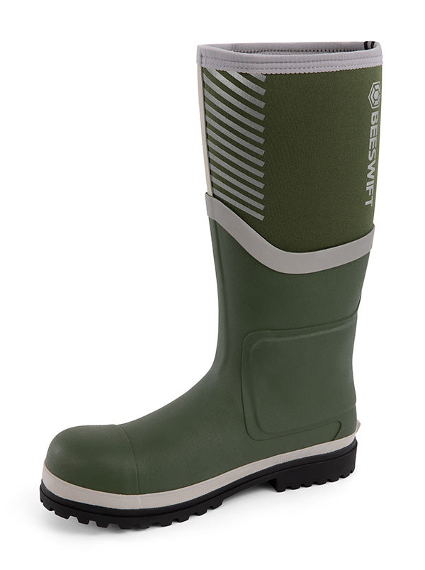 Neo Force Neoprene Full Safety Wellington Green Sz ALL SIZES