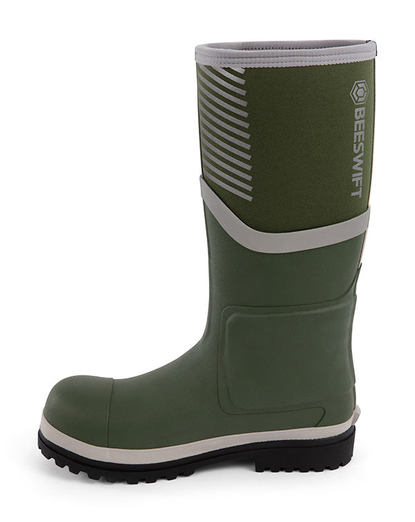 Neo Force Neoprene Full Safety Wellington Green Sz ALL SIZES
