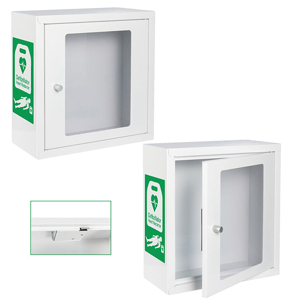 Click Medical Indoor Alarmed Defibrillator Cabinet White 370X370X170mm ...