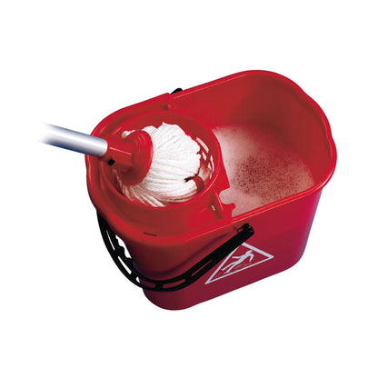 Janit-X Plastic Heavy Duty Mop Bucket With Wringer 15 Litre Red