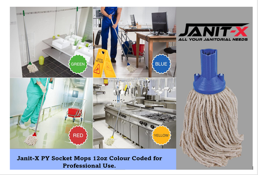 Janit-X  PY Smooth Socket Mop 12oz Blue (Pack of 10) 101869B - NWT FM SOLUTIONS