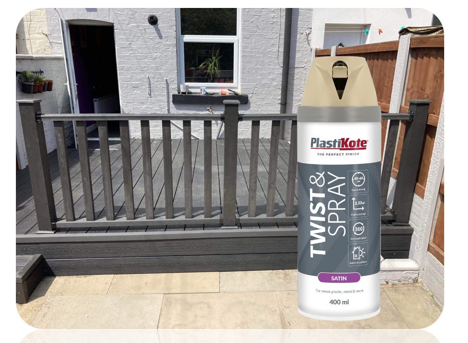 Plasti-Kote 22123 400Ml Premium Spray Paint Satin - Warm Grey