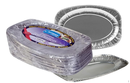 Kingfisher Aluminium Disposable Catering Serving Party Foil Platters 14" 20 Pack