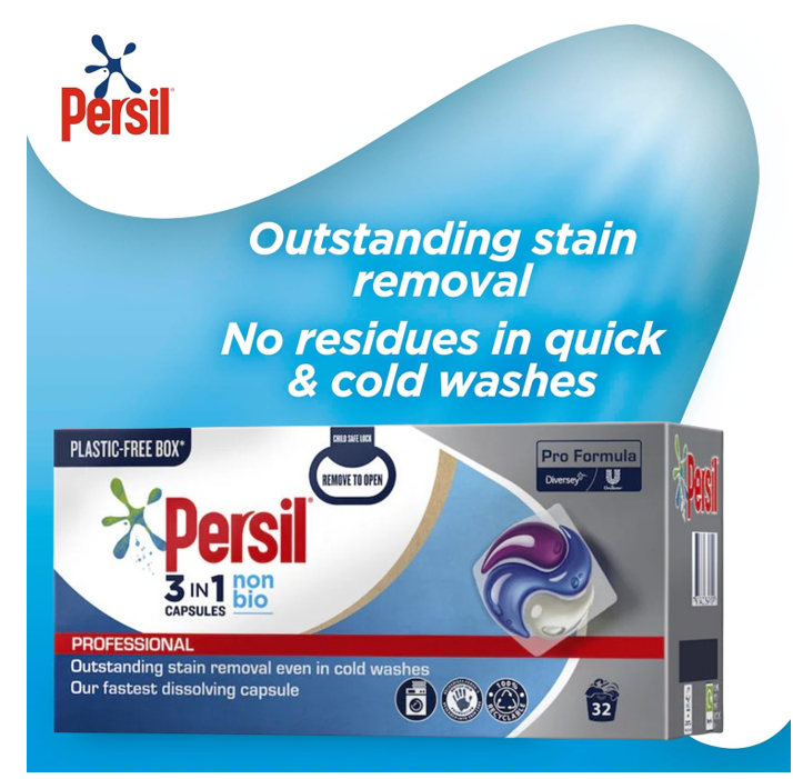 Persil Professional Formula 3in1 Non-Bio Fast Dissolve Capsules 32's