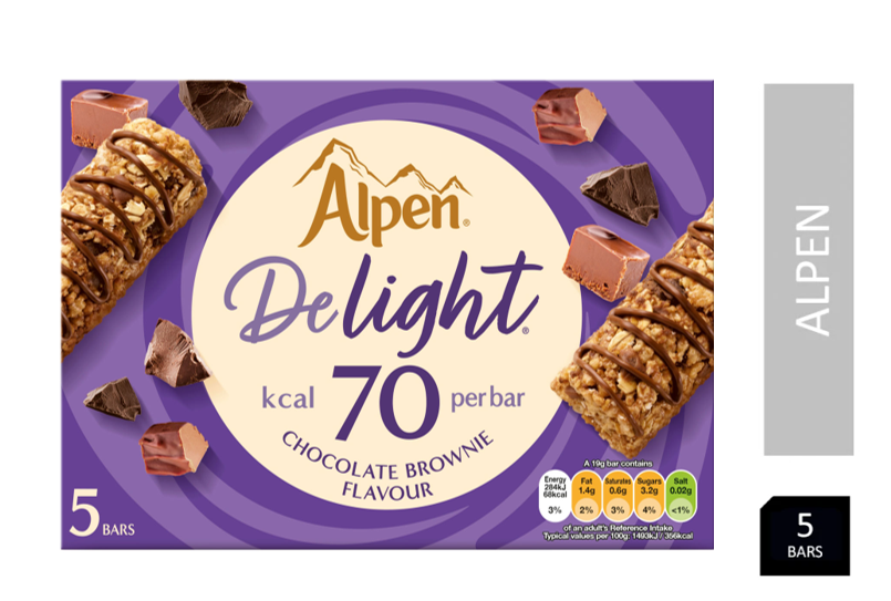 Alpen Delight Cereal Bars Chocolate Brownie 5x19g