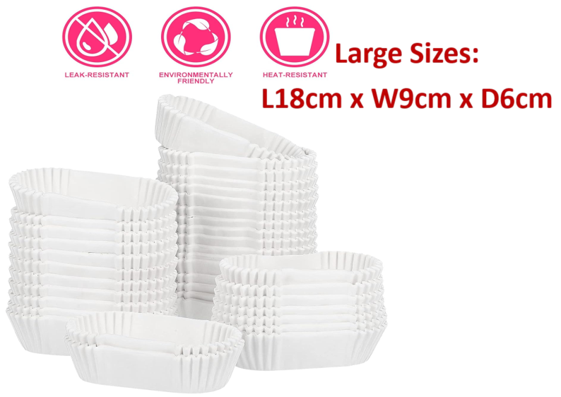 15 x Pack Of Large Loaf Cake Cases | Non Stick paper cases | Size: L18cm x W9cm
