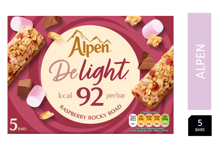 Alpen Delight Raspberry Rocky Road Bars 5x24g