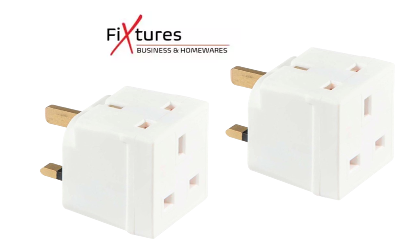 Status 3 Way Fused Plug Adapter White, Multi-Plug.