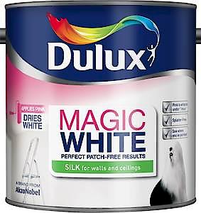 Dulux Magic White Silk Emulsion Paint For Walls And Ceilings - Pure Brilliant White 5 Litres
