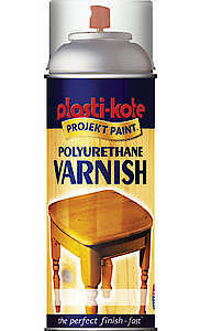 Plasti-Kote Pkt591 Polyurethane Clear Gloss Varnish Spray, 400Ml