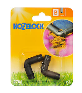 Hozelock Hoz2766 90 Degree Elbow Connector, 13 Mm - Pack Of 2,Black