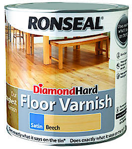 Ronseal Diamond Hard Floor Varnish Light Oak Satin 2.5L
