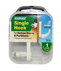 Plasplug Hw124 Single Hook - White