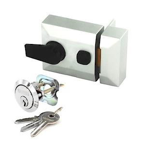 Securit Door Lock Night Latch Silver Narrow