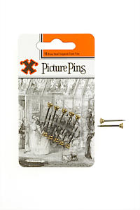 Brass Headed Pins. Pack Of 10.