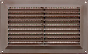 Map Plastic Louvre Air Vent With Flyscreen 9" X 6" Brown