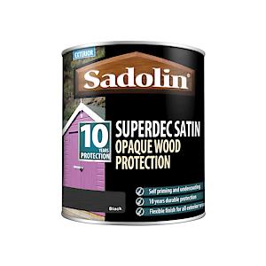 Sadolin Superdec Opaque Wood Protection 1 Litre - Black Satin