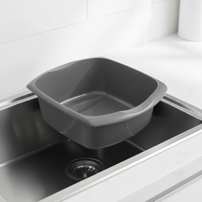 Addis Rectangular Washing Up Bowl, Metallic, Large, 9.5 Litre