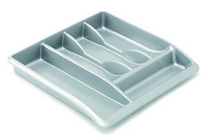 Addis 510855 Plastic Drawer Organiser, Metallic, 40 X 38.5 X 6 Cm