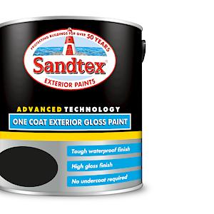 Sandtex Advanced One Coat Gloss | Exterior Paint | Black | 2.5 Litre