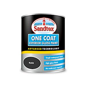 Sandtex One Coat Exterior Gloss Paint 750Ml Black