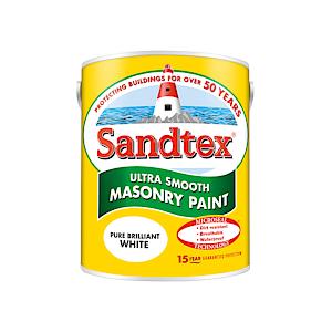 Sandtex Ultra Smooth Masonry Paint 5L Pure Brilliant White