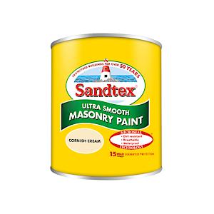 SANDTEX MICROSEAL SMOOTH MASONRY PAINT CORNISH CREAM 150ML