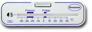 Brannan Horizontal fridge or freezer thermometers €“ standard design