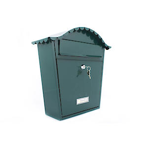 Burg-Wachter Green Classic Wall Mounted Galvanised Steel Lockable Weatherproof Post Box