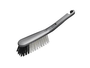 Addis Hand Brush With Stiff Bristles And An Extra-Sturdy Handle, Metallic Silver