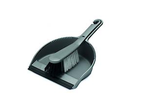 Addis Housewares Dustpan And Soft Brush Set, Metallic Silver