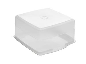 Addis 510483 Cake Seal Tight Tray Box Store Container, Clear & White, 14 Litres