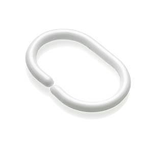 Croydex Ak142122 Shower Curtain C-Rings, Pack Of 12, White, 17.5 X 9.5 X 0.5Cm