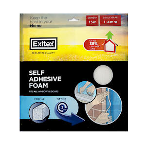 Self Adh Foam 15M White Saf15W