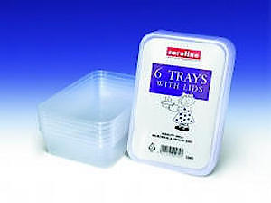 Plastic tubs w.lids x7 500ml