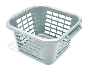 Addis 505977 24 Litre Square Laundry Basket, Metallic