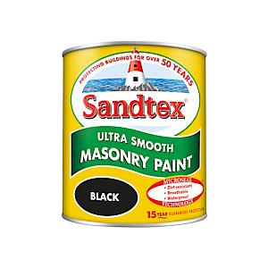 Sandtex Microseal Smooth Masonry Paint | Black | 1 x 1L