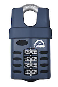 Squire Heavy Duty Padlock (Cp50Cs) - Closed Shackle - 4 Wheel Combination (Blue, 50 Mm)