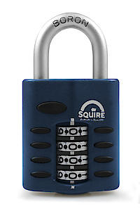 Squire Heavy Duty Padlock (Cp40) - Steel Shackle - 4 Wheel Combination (Blue, 40 Mm)
