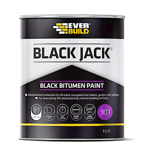 Everbuild Black Jack 901 Bitumen Paint €“ Solvent Based €“ Black €“ 1 Litre